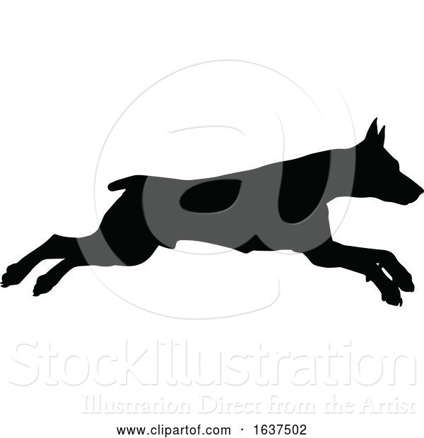 Vector Illustration of Dog Silhouette Pet Animal