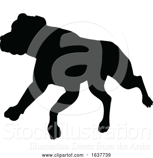 Vector Illustration of Dog Silhouette Pet Animal