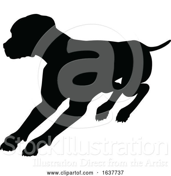 Vector Illustration of Dog Silhouette Pet Animal