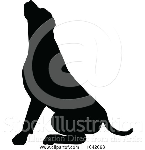 Vector Illustration of Dog Silhouette Pet Animal