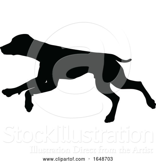 Vector Illustration of Dog Silhouette Pet Animal