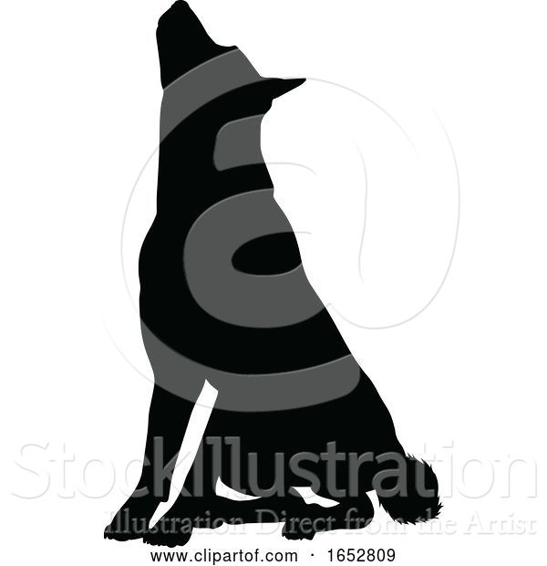 Vector Illustration of Dog Silhouette Pet Animal