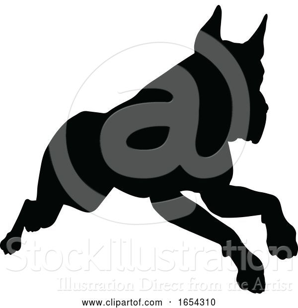 Vector Illustration of Dog Silhouette Pet Animal