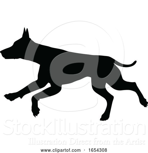 Vector Illustration of Dog Silhouette Pet Animal