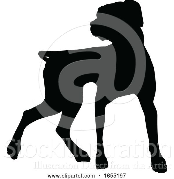 Vector Illustration of Dog Silhouette Pet Animal