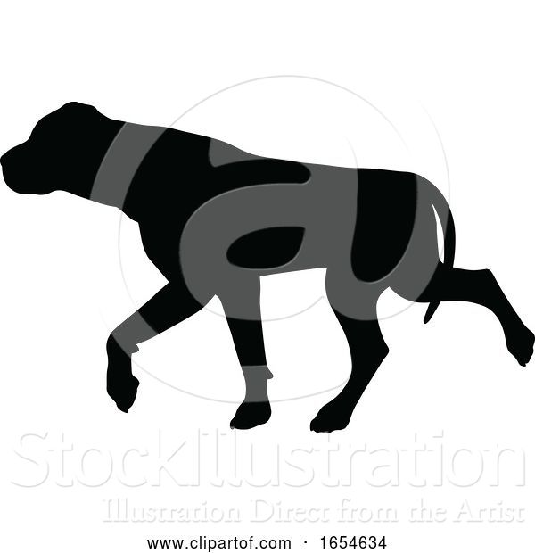 Vector Illustration of Dog Silhouette Pet Animal