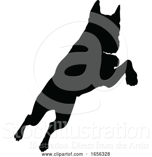 Vector Illustration of Dog Silhouette Pet Animal