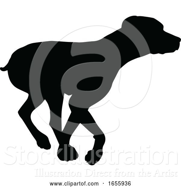 Vector Illustration of Dog Silhouette Pet Animal