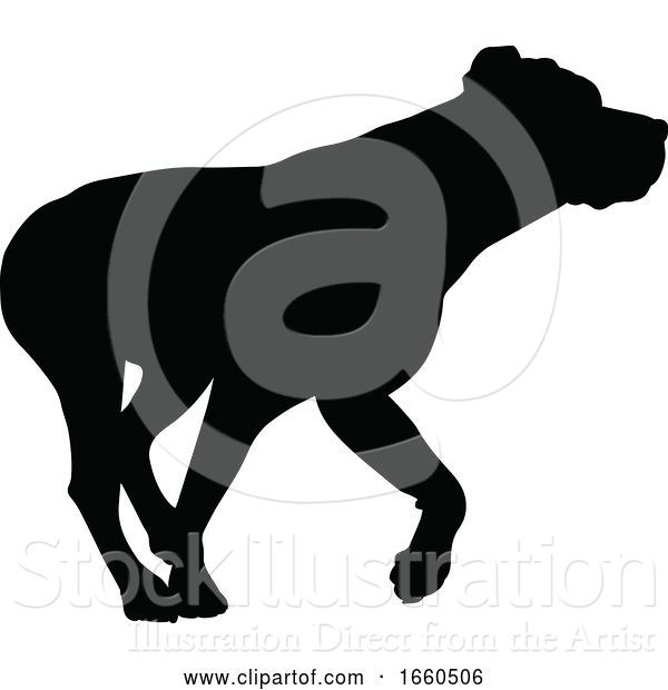 Vector Illustration of Dog Silhouette Pet Animal