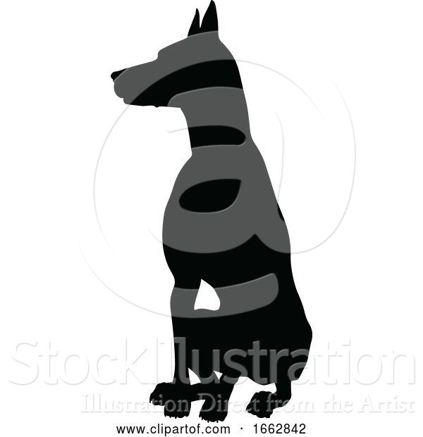 Vector Illustration of Dog Silhouette Pet Animal