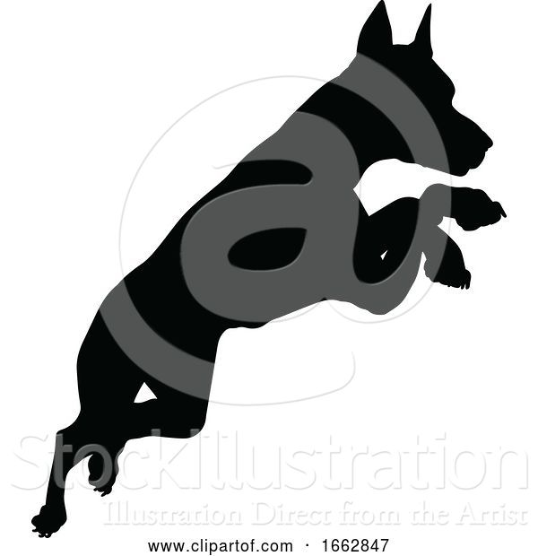 Vector Illustration of Dog Silhouette Pet Animal