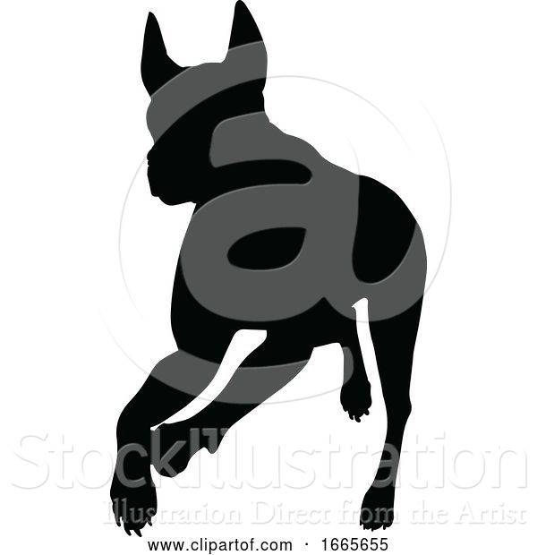 Vector Illustration of Dog Silhouette Pet Animal