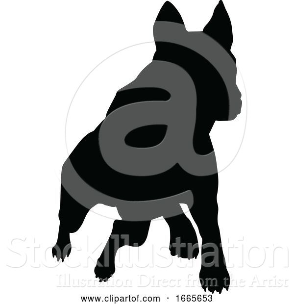 Vector Illustration of Dog Silhouette Pet Animal