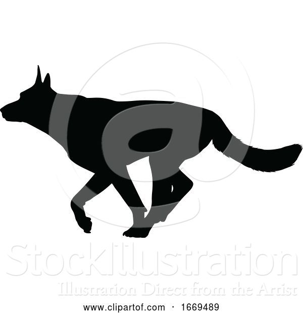 Vector Illustration of Dog Silhouette Pet Animal