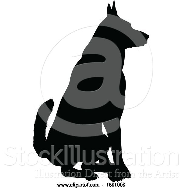 Vector Illustration of Dog Silhouette Pet Animal