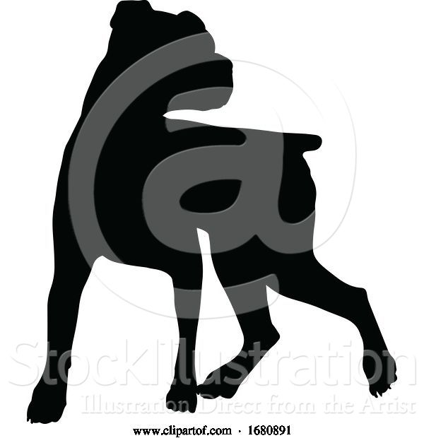 Vector Illustration of Dog Silhouette Pet Animal