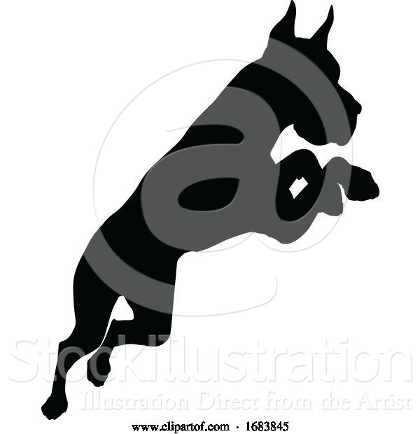 Vector Illustration of Dog Silhouette Pet Animal