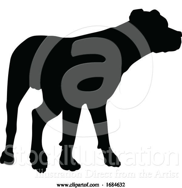 Vector Illustration of Dog Silhouette Pet Animal