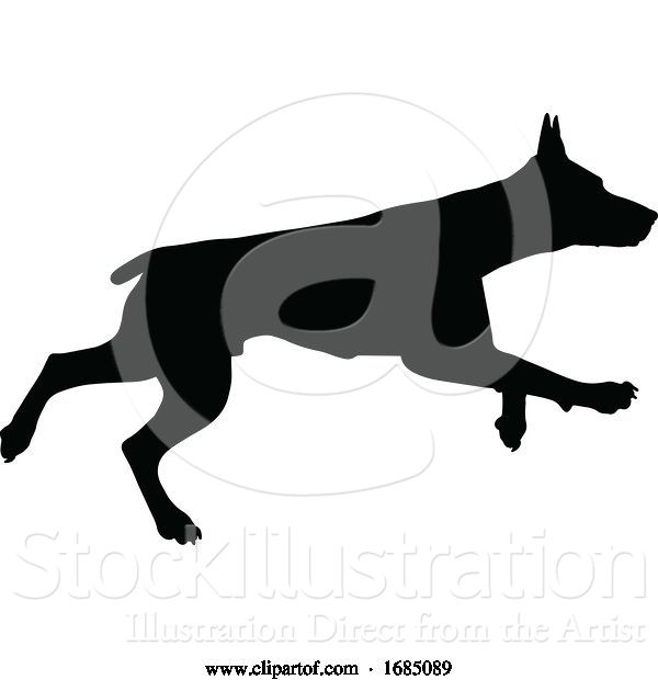 Vector Illustration of Dog Silhouette Pet Animal