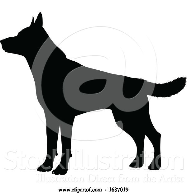 Vector Illustration of Dog Silhouette Pet Animal