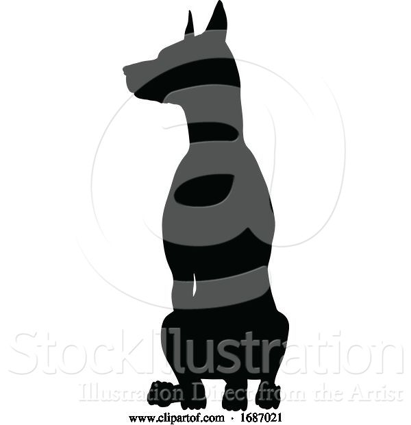 Vector Illustration of Dog Silhouette Pet Animal