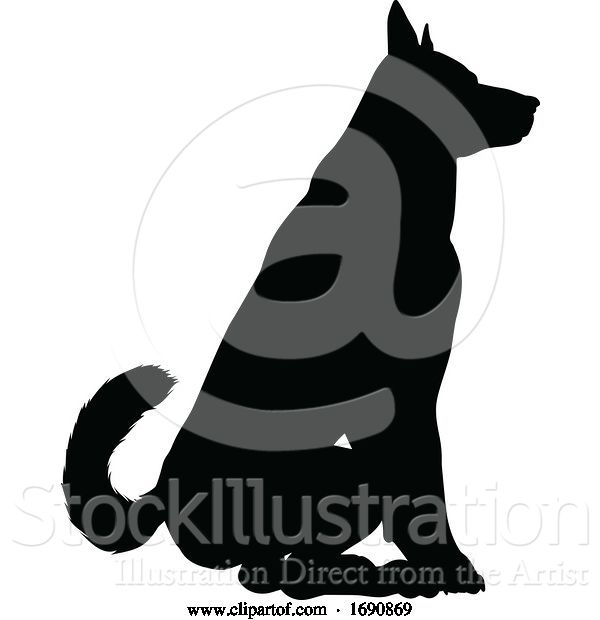 Vector Illustration of Dog Silhouette Pet Animal