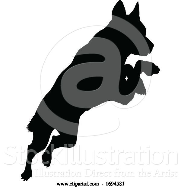 Vector Illustration of Dog Silhouette Pet Animal