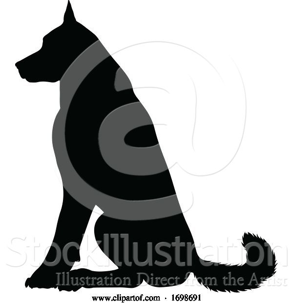 Vector Illustration of Dog Silhouette Pet Animal