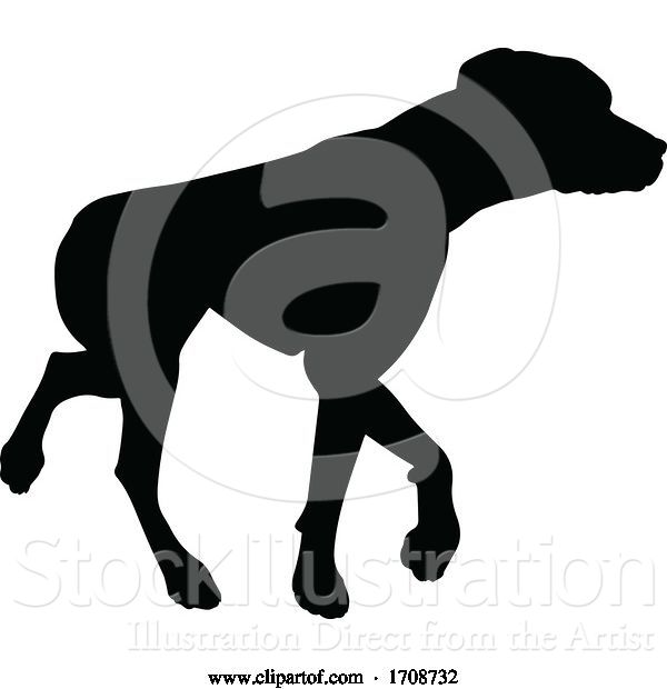 Vector Illustration of Dog Silhouette Pet Animal