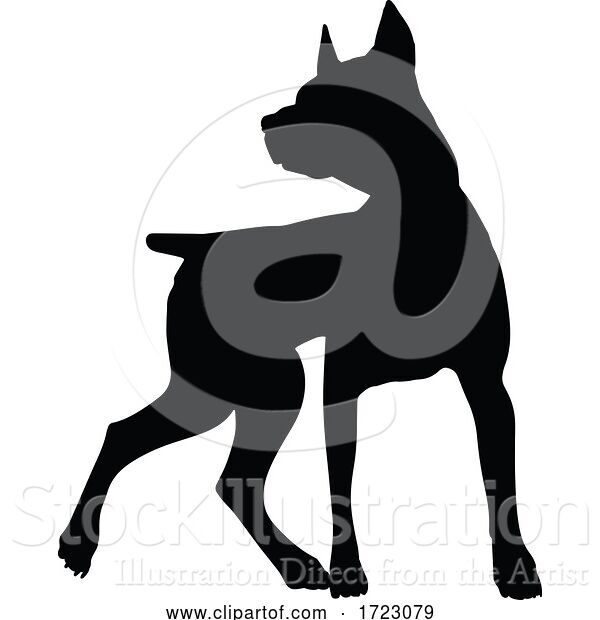 Vector Illustration of Dog Silhouette Pet Animal