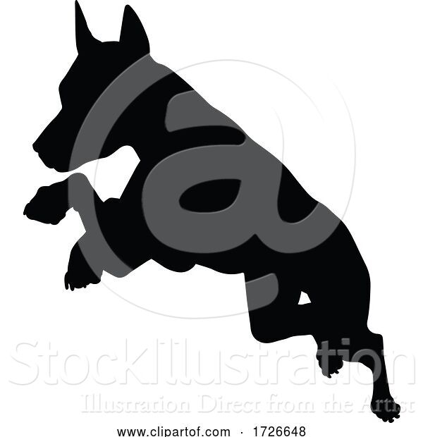 Vector Illustration of Dog Silhouette Pet Animal