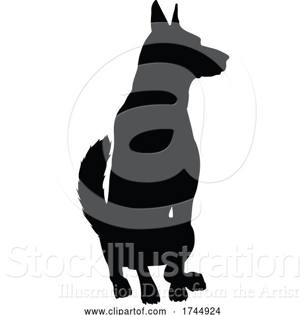 Vector Illustration of Dog Silhouette Pet Animal