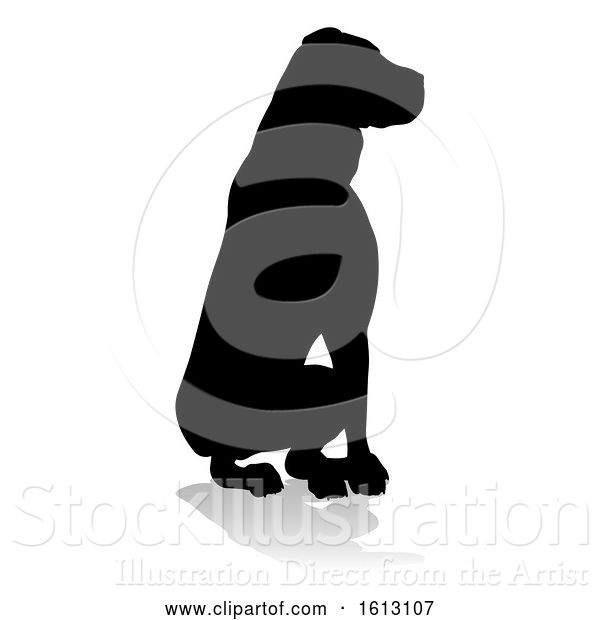 Vector Illustration of Dog Silhouette Pet Animal, on a White Background