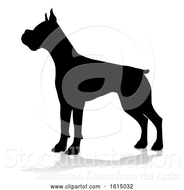 Vector Illustration of Dog Silhouette Pet Animal, on a White Background