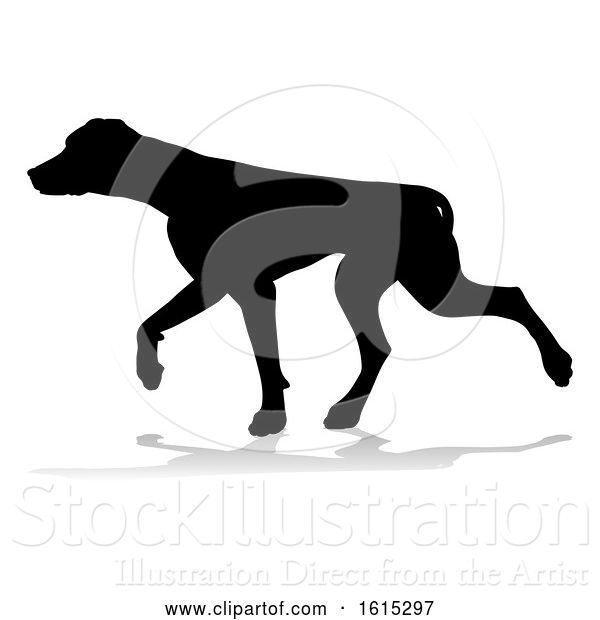 Vector Illustration of Dog Silhouette Pet Animal, on a White Background