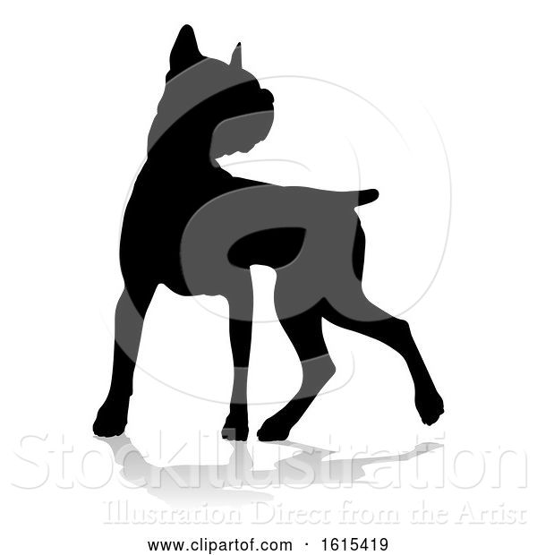 Vector Illustration of Dog Silhouette Pet Animal, on a White Background