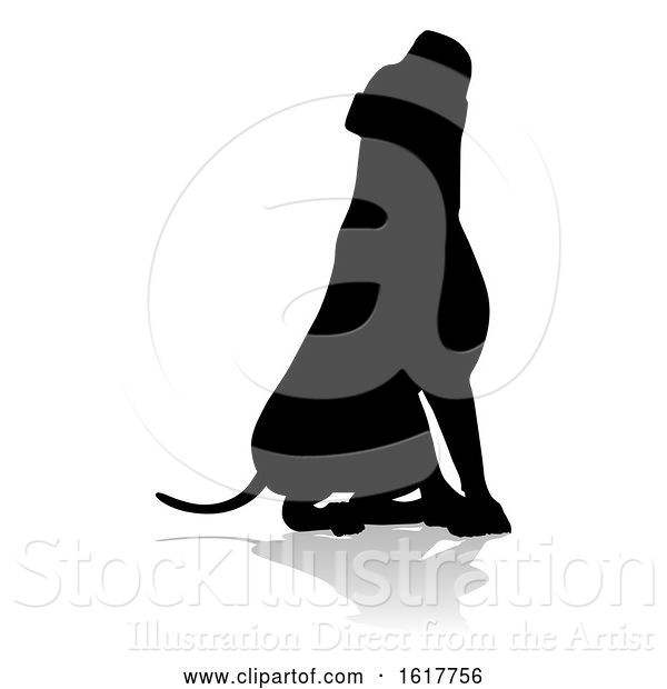 Vector Illustration of Dog Silhouette Pet Animal, on a White Background