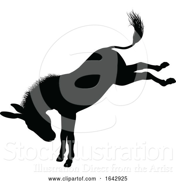 Vector Illustration of Donkey Animal Silhouette