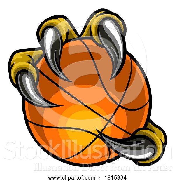 Vector Illustration of Eagle Bird Monster Claw Holding Basketball Ball