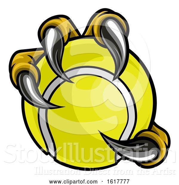 Vector Illustration of Eagle Bird Monster Claw Talons Holding Tennis Ball