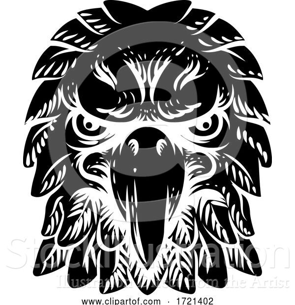 Vector Illustration of Eagle Falcon Hawk or Phoenix Head Face Mascot