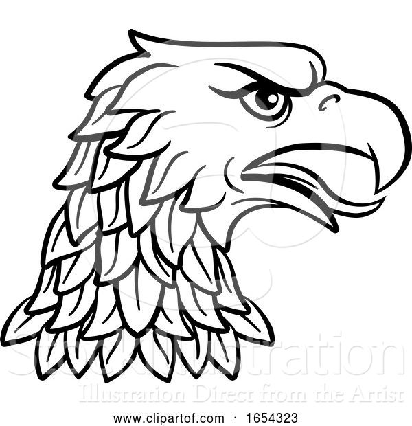 Vector Illustration of Eagle Head Imperial Heraldic Symbol