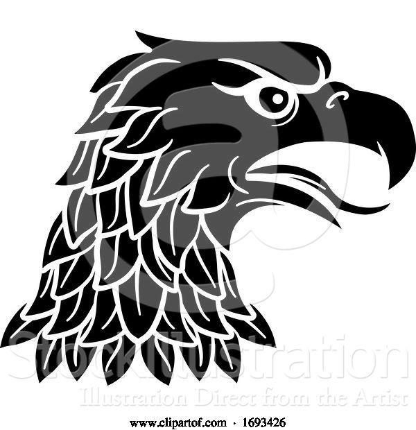 Vector Illustration of Eagle Head Imperial Heraldic Symbol