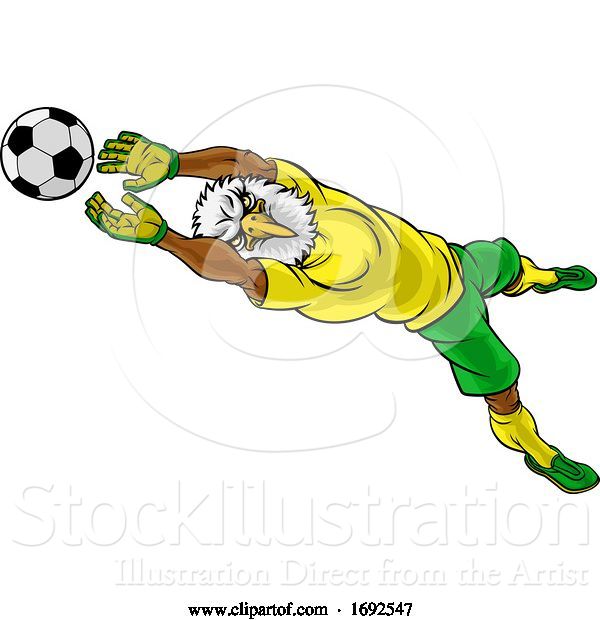 Vector Illustration of Eagle Soccer Football Player Animal Sports Mascot