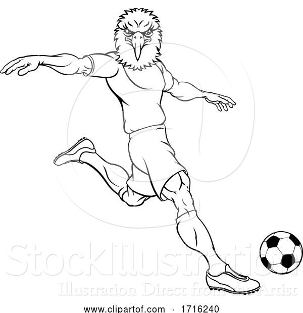 Vector Illustration of Eagle Soccer Football Player Animal Sports Mascot