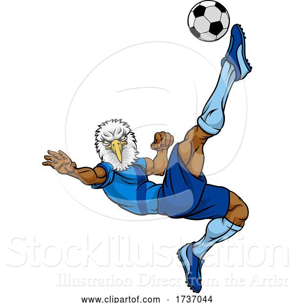 Vector Illustration of Eagle Soccer Football Player Animal Sports Mascot