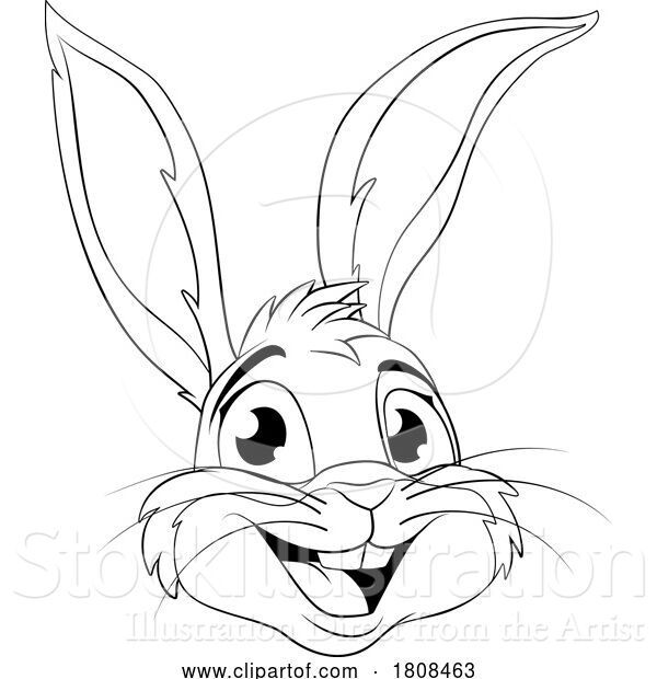 Vector Illustration of Easter Bunny Coloring Rabbit Outline