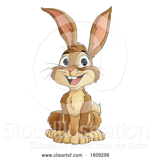 Vector Illustration of Easter Bunny Rabbit Fun Animal Character