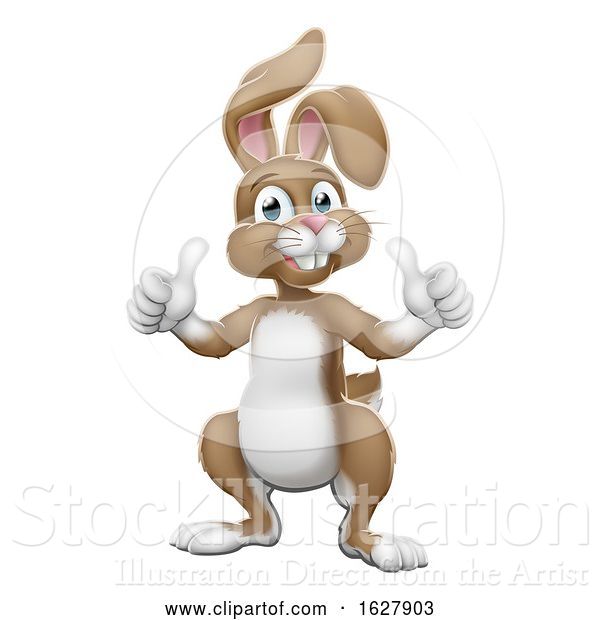 Vector Illustration of Easter Bunny Rabbit Giving Thumbs up