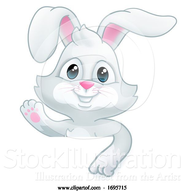 Vector Illustration of Easter Bunny Rabbit Sign